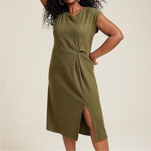 Elegant Olive Green Women's Dress